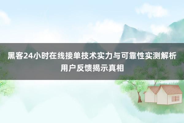 黑客24小时在线接单技术实力与可靠性实测解析用户反馈揭示真相