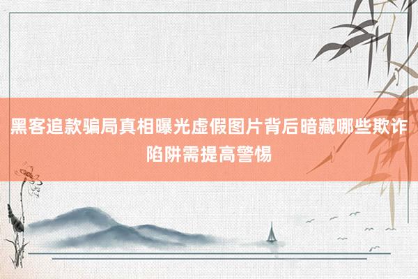 黑客追款骗局真相曝光虚假图片背后暗藏哪些欺诈陷阱需提高警惕