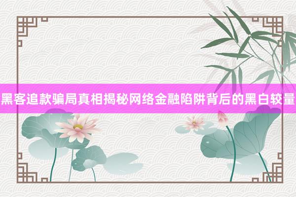 黑客追款骗局真相揭秘网络金融陷阱背后的黑白较量