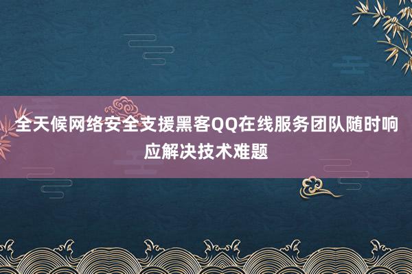 全天候网络安全支援黑客QQ在线服务团队随时响应解决技术难题